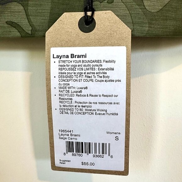 NWT Prana Layna Brami in Sage Camo - Size Small - Picture 3 of 10